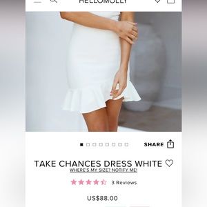 Hello Molly Take Chances Dress- White